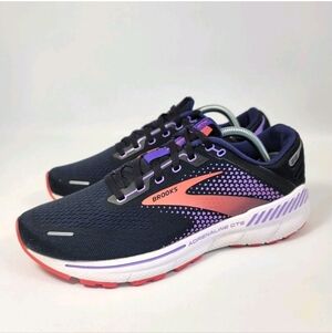 Brooks $150 Adrenaline GTS 22 Running Sneakers Size 8 Black Red Purple